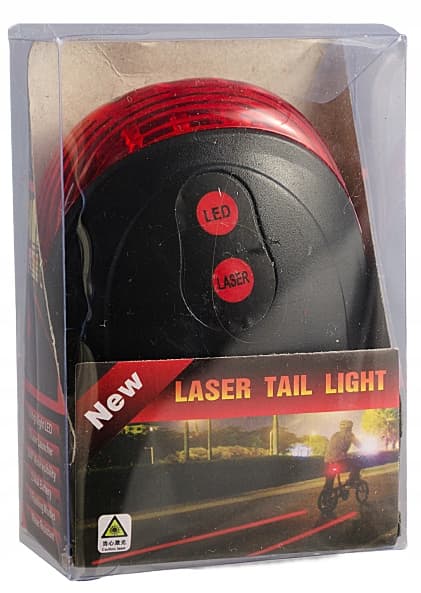5 LED BAGLYGTE TIL CYKEL MED LASER OG 5 TILSTAND