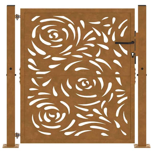 vidaXL havelåge 105x105 cm rustfrit stål flammemønster