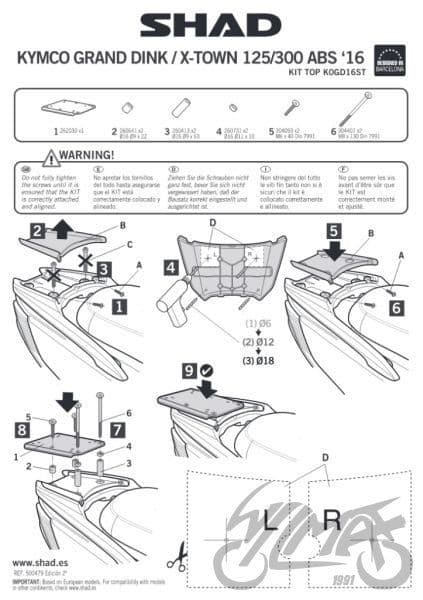 Shad topcase rack til Kymco Grand Dink 125