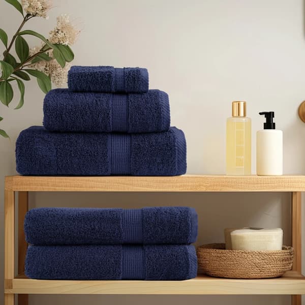 vidaXL Premiumhanddukar SOLUND, 2-pack, Marinblå, 50x100 cm