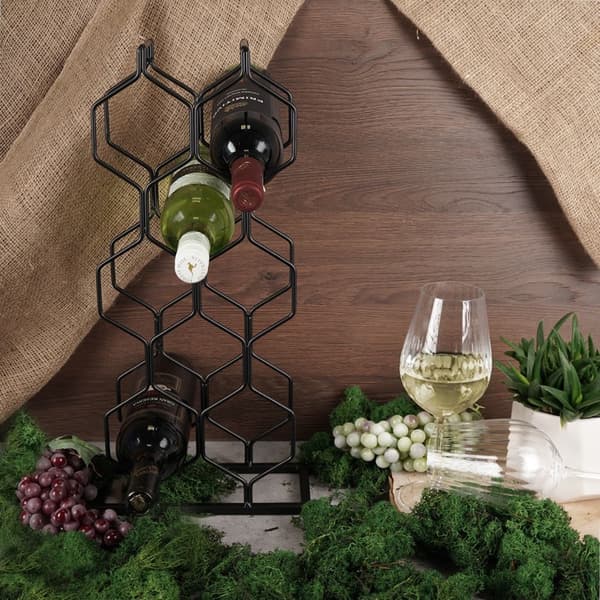 Vinholder metal sort 8 flasker 23x48 cm
