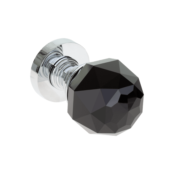 Knop Roterende Krystal Hvid Glossy Krom