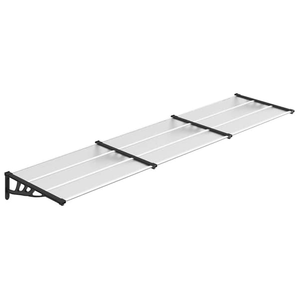 vidaXL dørmarkise sort og transparent 358,5x90 cm polycarbonat