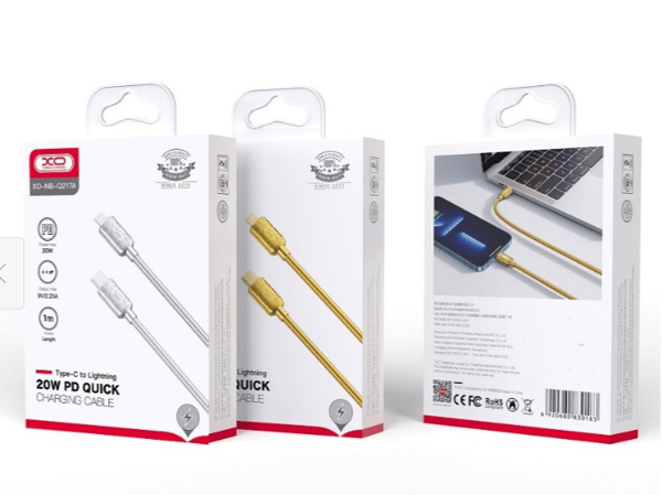 XO-kabel NB-Q217A PD USB-C - Lightning 1,0m 20W Guld