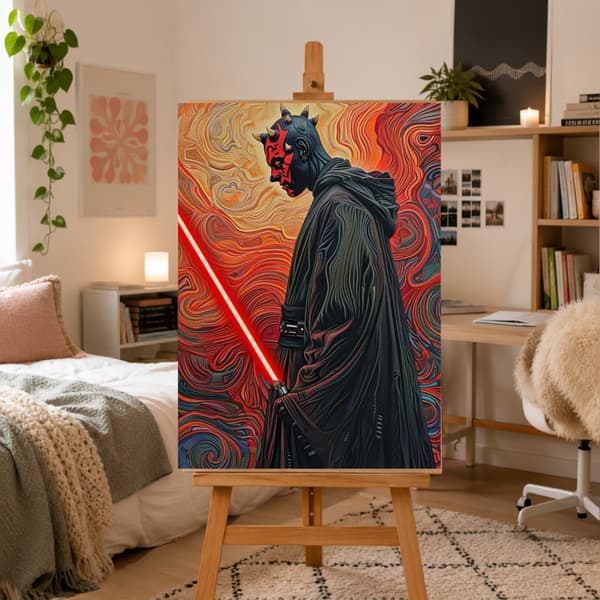 Mal efter nummer billede med ramme Star Wars Darth Maul 50x70cm
