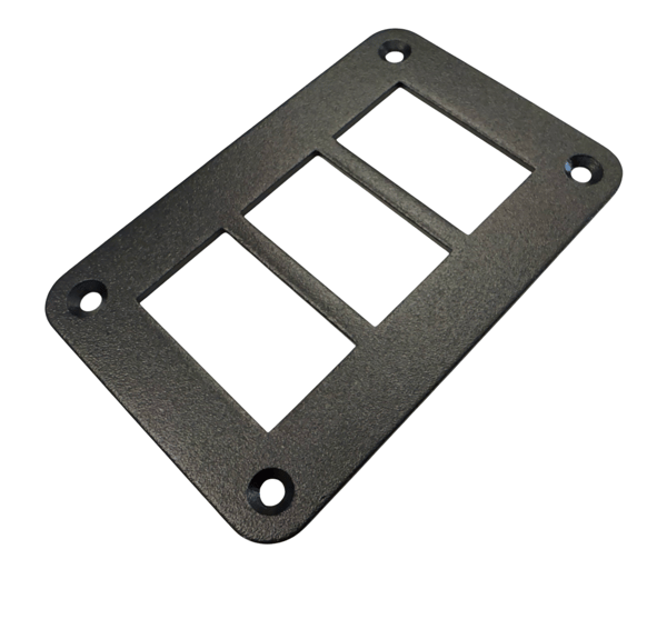 Ramme, panel for 3 Carling-kontakter
