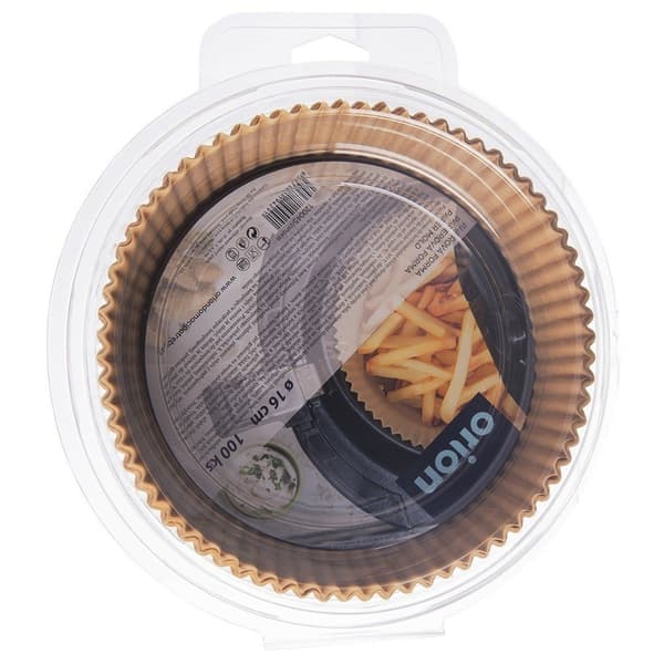 Papirindsats til airfryer rund 16 cm 100 stk.
