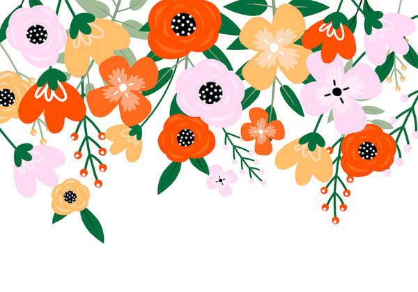 Fototapet - Farverig blomstring - første variant