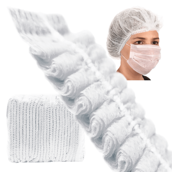 Engångsmössa vit klämma non-woven 12g 100st