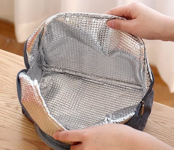 Termisk lunchväska för mat och lunch, isolerande, grå