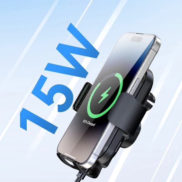Wozinsky WUMID Bilholder til Dashboard med 15W Induktiv Oplader - Sort