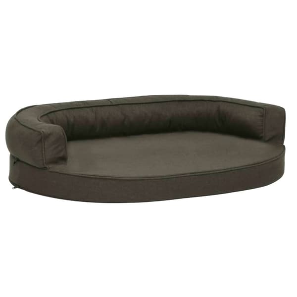 vidaXL hundeseng, 75x53 cm, linnedlook, mørkegrå