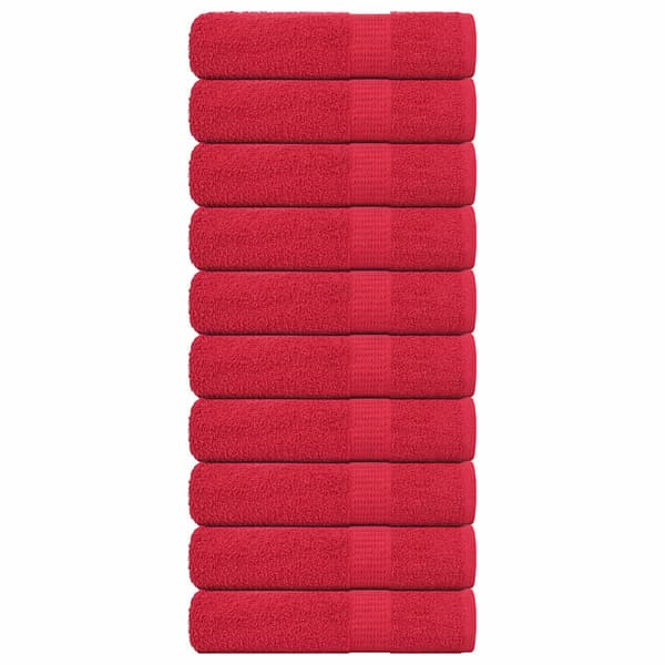 vidaXL badehåndklæder, 10 stk., røde, 70x140 cm, 100% bomuld