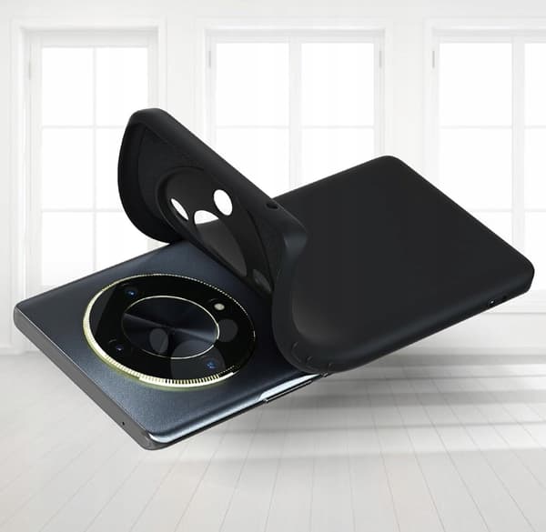 Foluu Honor Magic6 Lite cover, stødsikkert silikonecover, sort