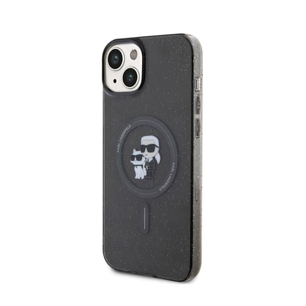 Karl Lagerfeld Karl & Choupette Glitter Magsafe - iPhone 15 Plus cover (sort)