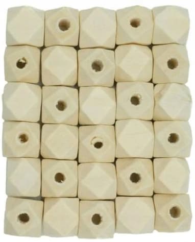 Geometriset puuhelmet 12 mm, 30 kpl