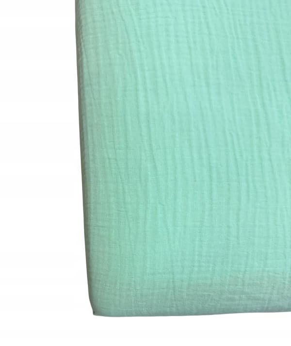 Bäddlakan til barneseng 120x60 muslin med elastik mint