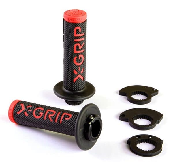 X-Grip Lock-On Braaaap punainen kädensija rullakaasuadaptereilla
