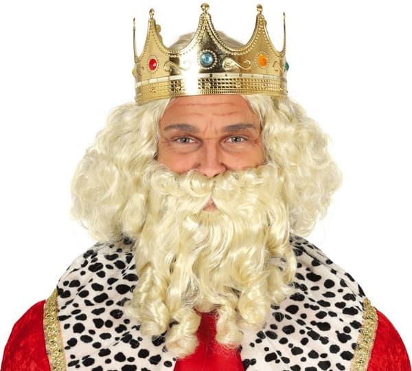 Kung Prins Julkrubba Guldkrona med stenar