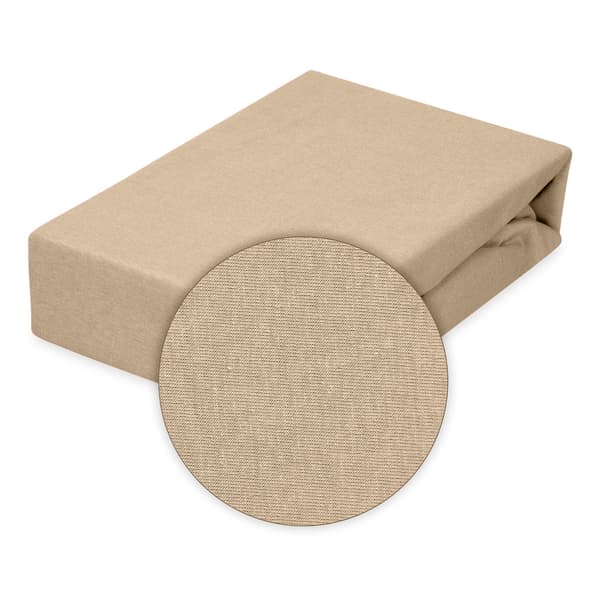 Jersey-stræklagen 210/220x190/200 Klassisk beige