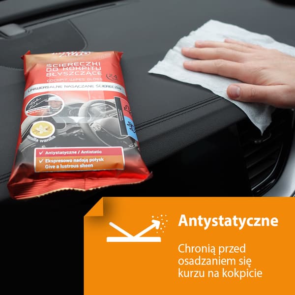 MOJE AUTO - Glansende instrumentbrætklud vanilje - 24 stk.