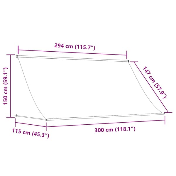 vidaXL Rullmarkis 300 x 150 cm krämfärgad