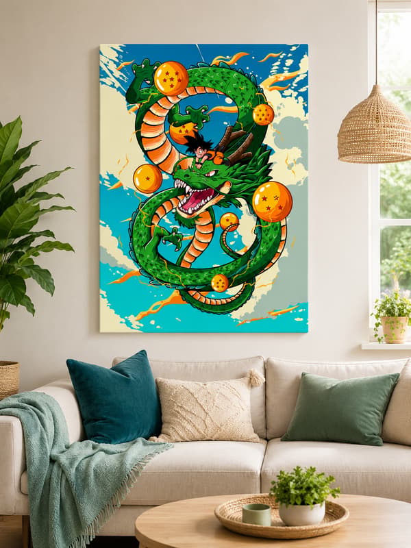Dragon Ball målning med siffror och ram 40x50 cm