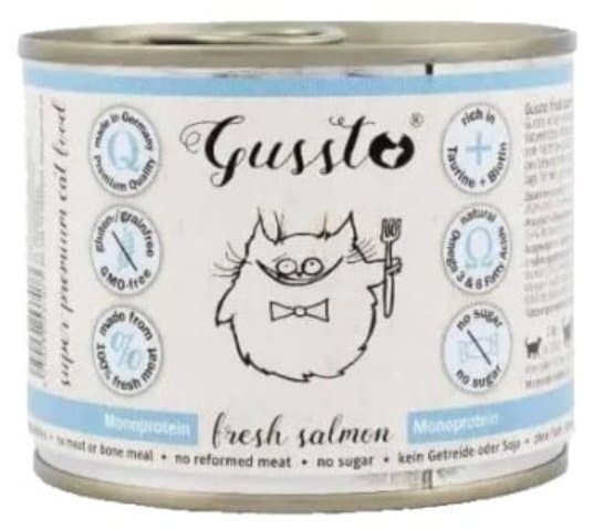 Gussto Kat | Frisk | 200g Dåse - Frisk Laks | Laks 190g