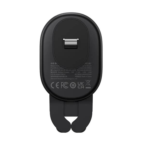 Baseus gravity-beslag til gitter med 15W induktiv oplader (sort)