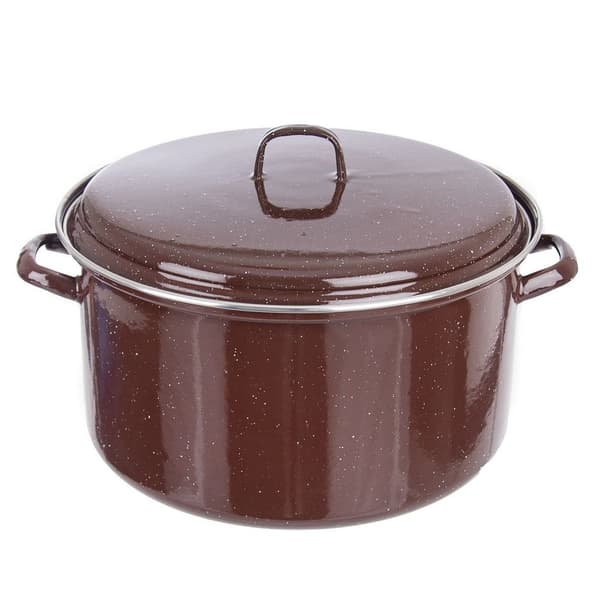 Emaljeret brun låg BROWN 32 cm