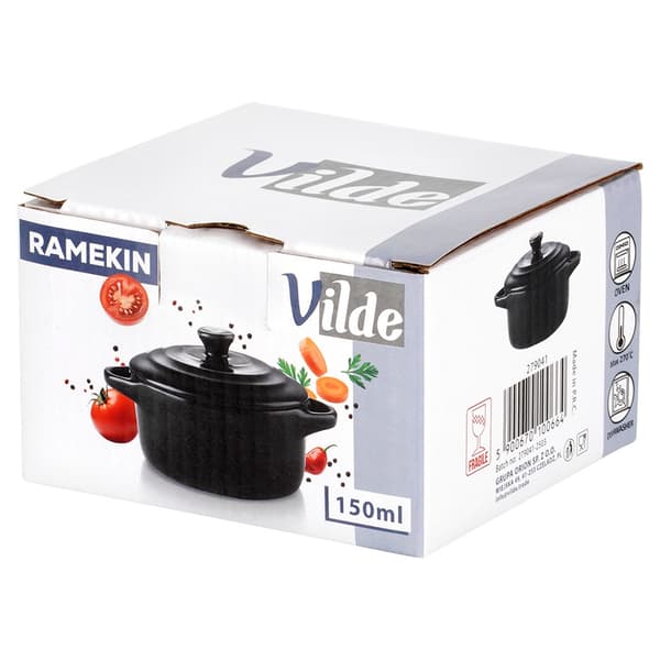 Porcelænsbageskål med låg 150 ml