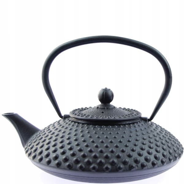 Støbejernskedel 1,25L sort infuser med si til te og krydderurter