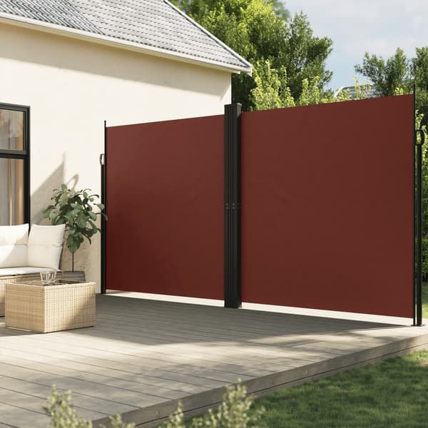 vidaXL Utdragbar sidomarkis brun 200 x 1000 cm