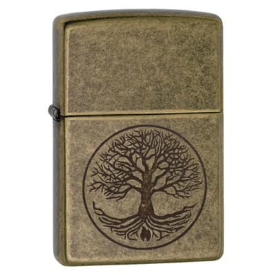 Zippo Tree OF Live Antik Messing Lighter 60005187