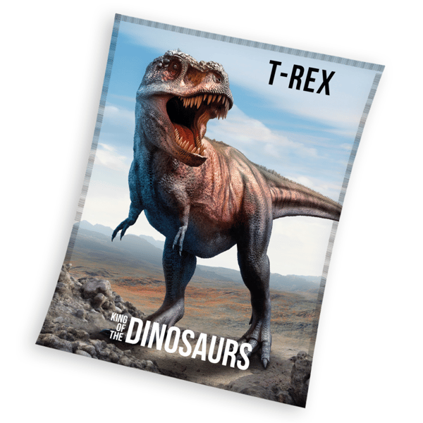 Fleece tæppe 130x170 T-Rex dinosaur