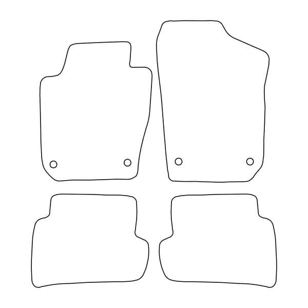 [BLM]SE006 Sort - Velourmåttesæt til Seat Ibiza IV 2008-2017 - Sorte detaljer