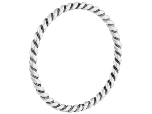 Sølvoxideret snoet antistressring tynd bånd 3