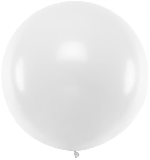 Jätteballong 1 m, pastell, vit, 1 st.