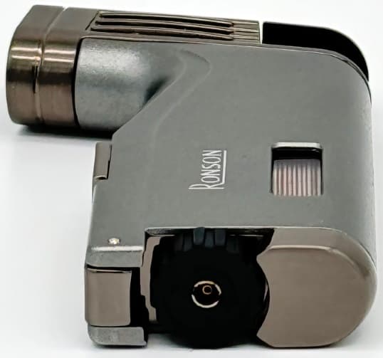 RONSON BREEZE GL120 GRÅ 2-jet jetlighter med hullemaskine