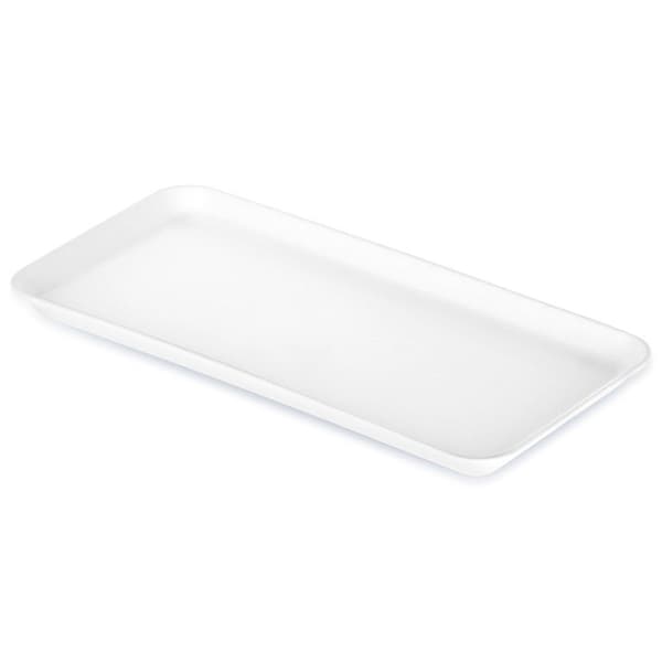 Hvid rektangulær serveringsbakke 29,5x15 cm