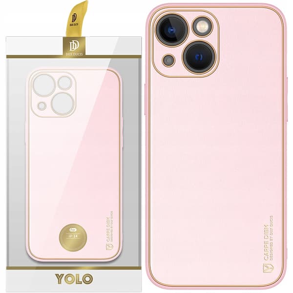Dux Ducis Yolo iPhone 14 Plus cover elegant pink kunstlæder