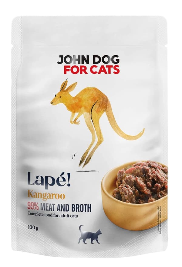 John Dog for Cats | Lape | Monoprotein vådfoder til katte - Kangaroo 100g