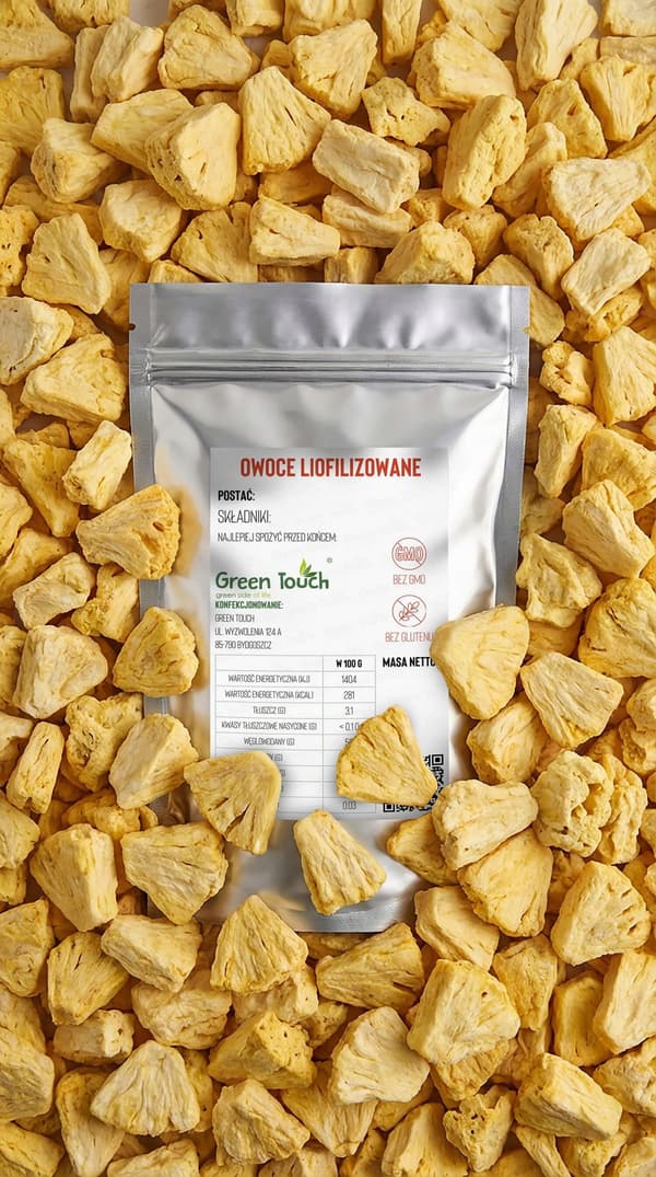 frysetørret ananas sprøde og søde frugtstykker 20 g frisk