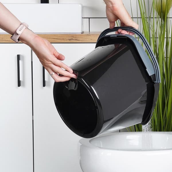 Moppe-spand med vridemaskine plast sort 10 l