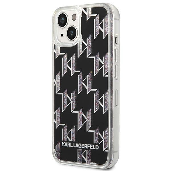 Karl Lagerfeld KLHCP14MLMNMK iPhone 14 Plus / 15 Plus 6.7" hårdt cover sort/sort Liquid Glitter Monogram