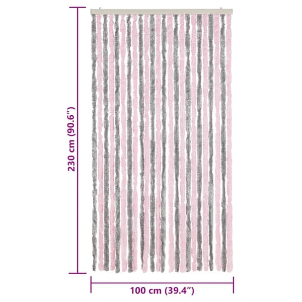 vidaXL Flugnät, Silverrosa, 100x230, Chenille