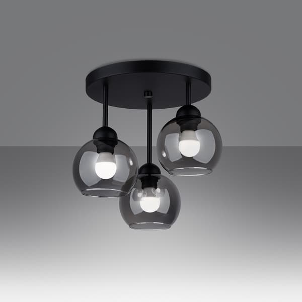 STARFALL 3 TAKLAMPA E27 SVART LUMILO 11.119.40