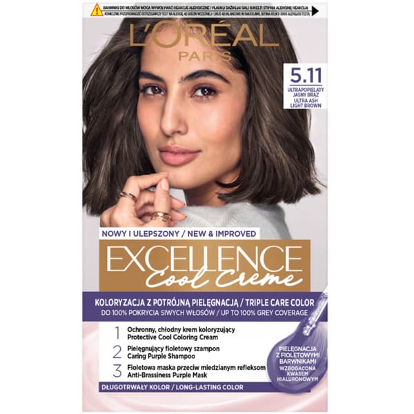 L'Oréal Excellence Col Creme hårfarve 5.11 ultragrå lyst brunt