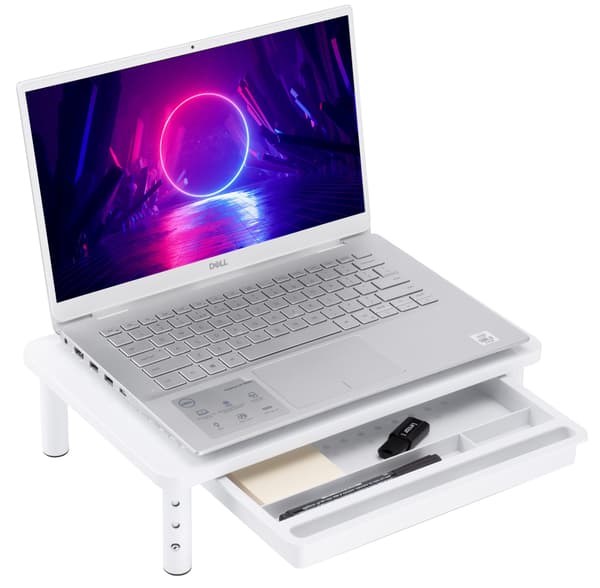 NANKIN vitt laptop-skärmstativ + låda