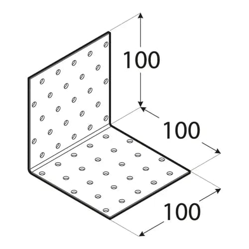 KM 13 TØMRERVINKELFORBINDELSE 100X100X100X2,0MM